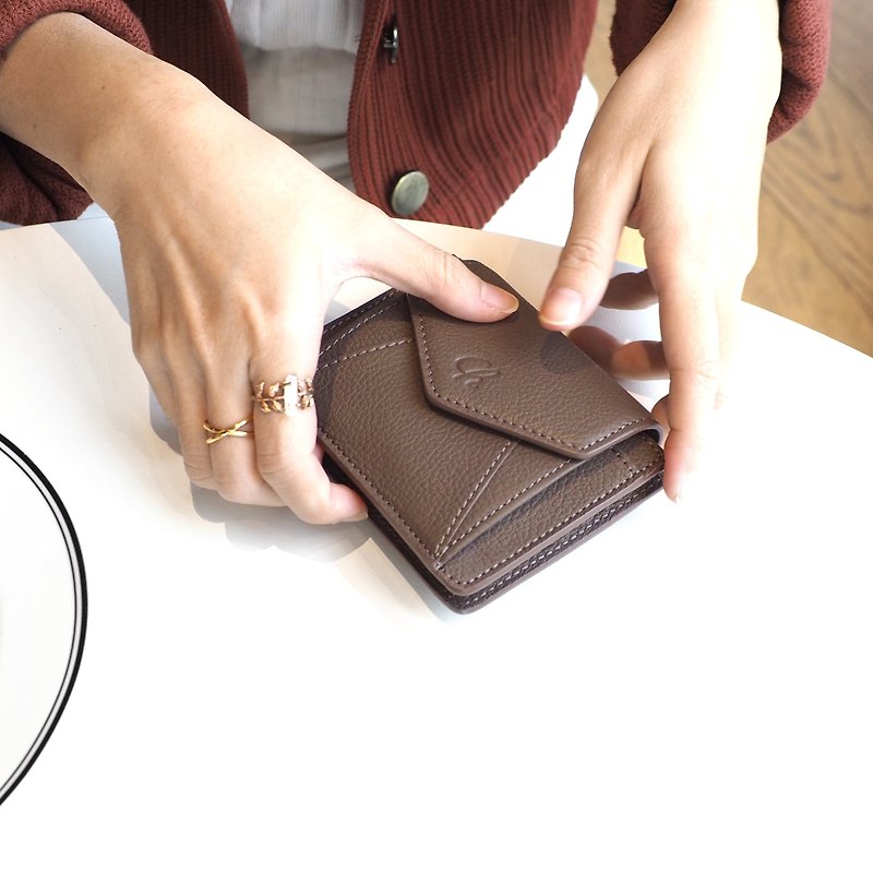 Daily (Warmtaupe) : Mini wallet, short wallet, cow leather, Brown-grey - 皮夹/钱包 - 真皮 咖啡色