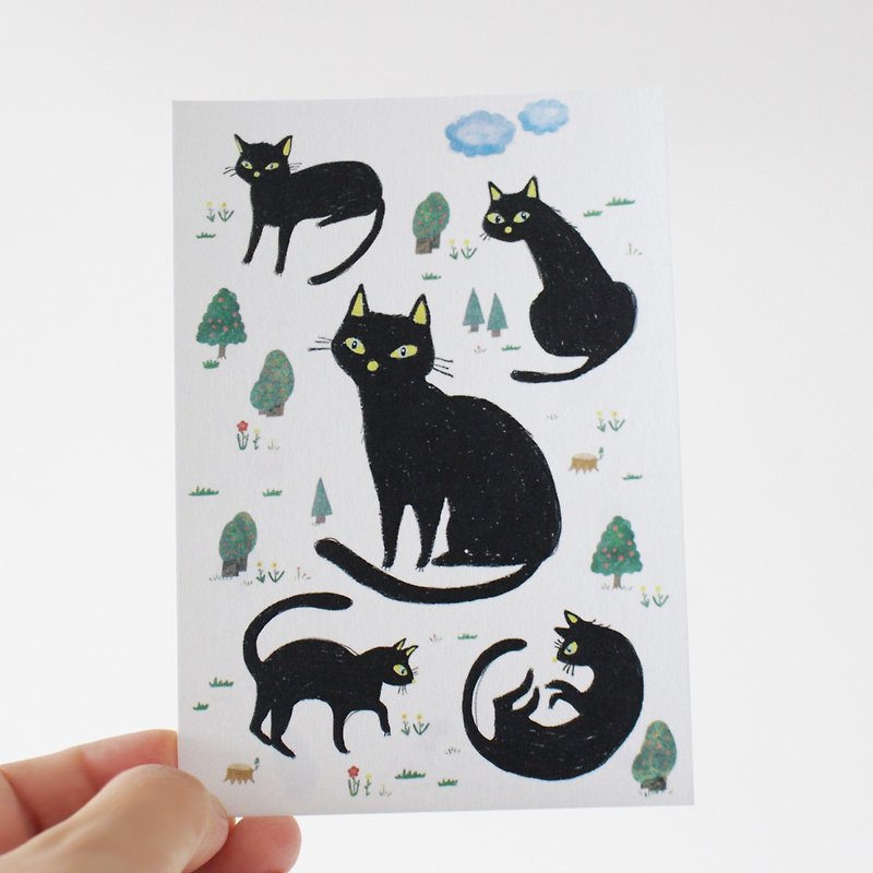 喜欢黑猫明信片 I MissCatCat - 卡片/明信片 - 纸 黑色