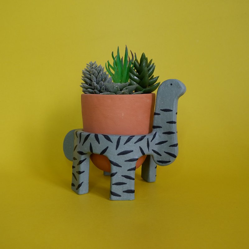 Ceramic Pot - Small Green Zebra - 植栽/盆栽 - 陶 绿色