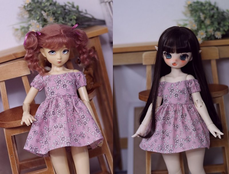 MSD,MDD Petite dress for bjd (Pink floral) - 其他 - 棉．麻 粉红色