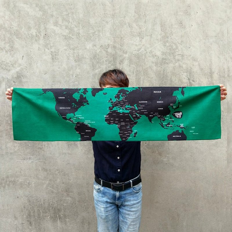 世界地图运动毛巾 墨绿色 - 毛巾浴巾 - 其他材质 绿色