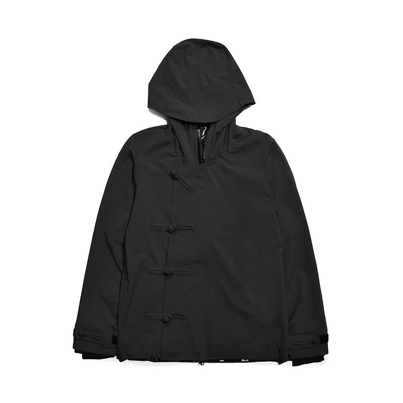 oqLiq - Root - 中国结风衣(黑) - 女装西装外套/风衣 - 聚酯纤维 黑色