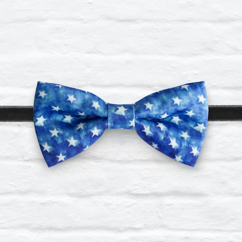 Style 0185 水彩夜星 印花 系列 领结 - 颈链 - 其他材质 蓝色