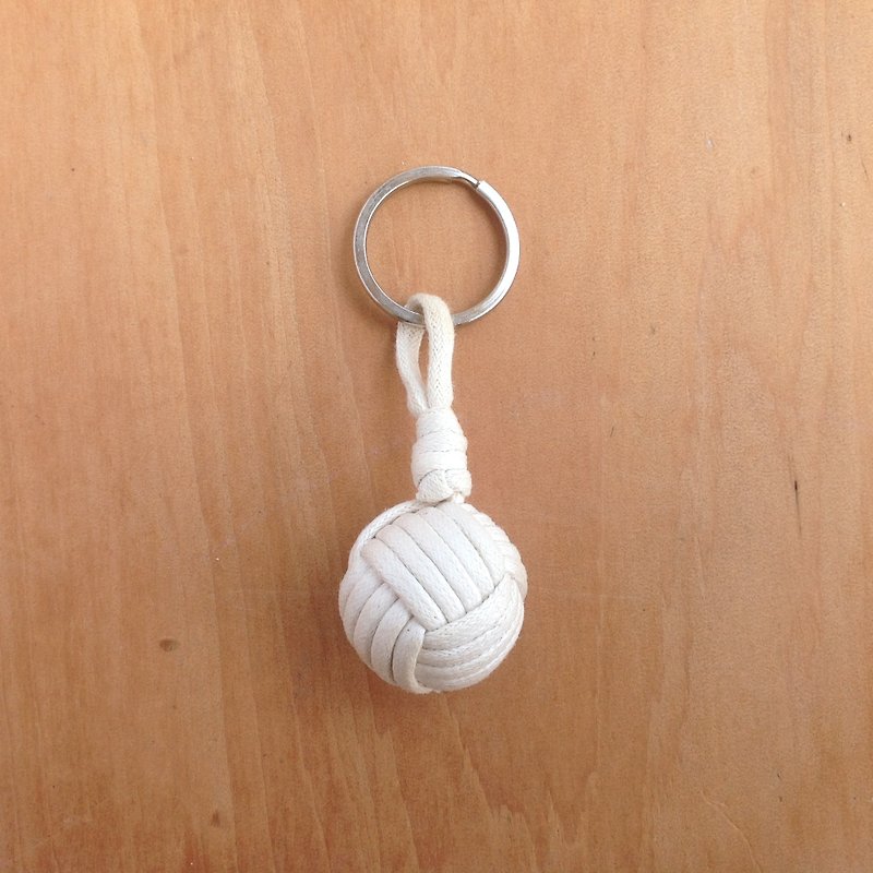 Monkey fistknot-水手钥匙-含钥匙圈-纯白色 - 钥匙链/钥匙包 - 其他材质 白色