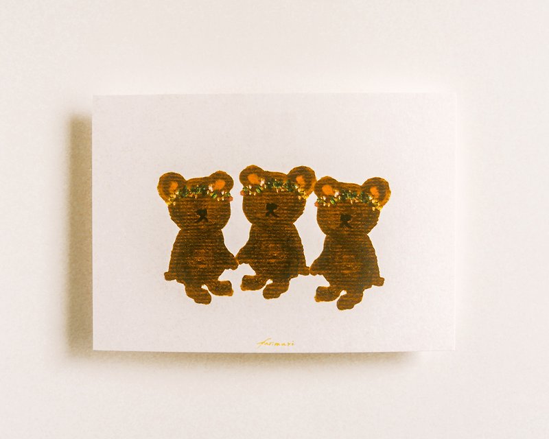 明信片 很像的 小熊们 - 卡片/明信片 - 纸 咖啡色