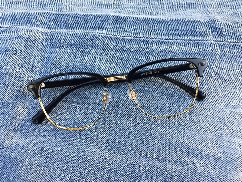 经典 眉架 眼镜 黑色复古眼镜框 - 眼镜/眼镜框 - 其他材质 黑色