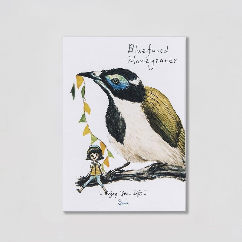 BIRDER 系列- Blue-faced Honeyeater - 卡片/明信片 - 纸 白色