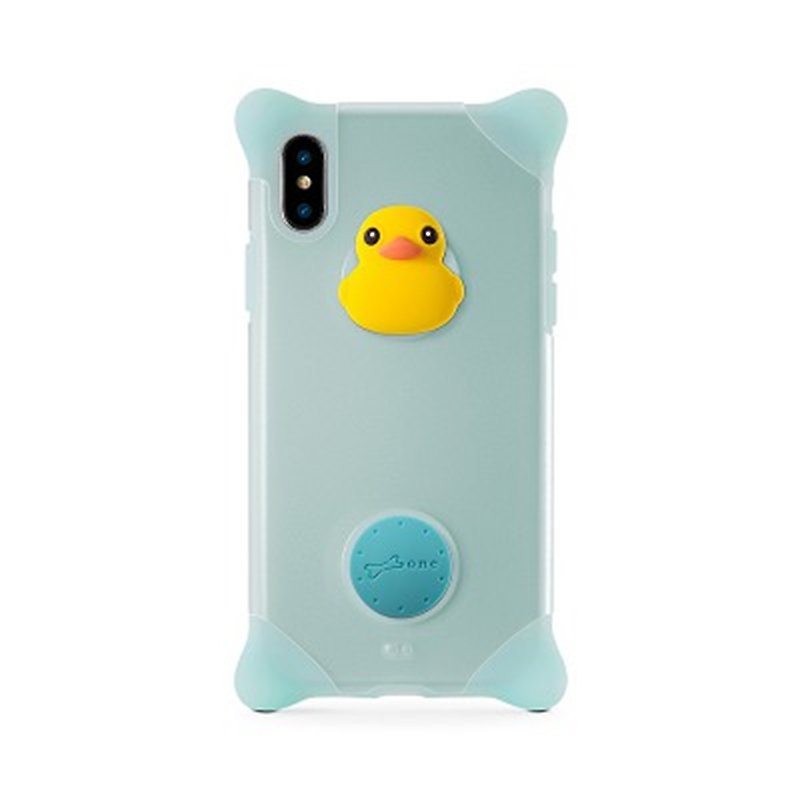 Bone / iPhone X 泡泡保护套 手机壳 - 鸭子 - 手机壳/手机套 - 硅胶 蓝色
