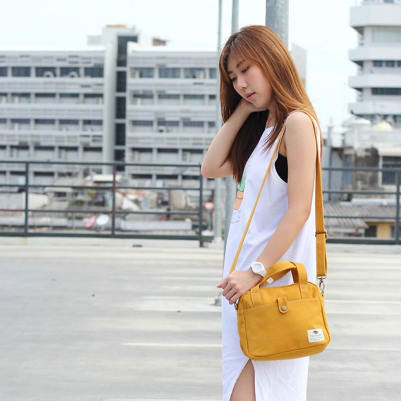 Mini 包 - 黄色芥末 - 侧背包/斜挎包 - 棉．麻 黄色