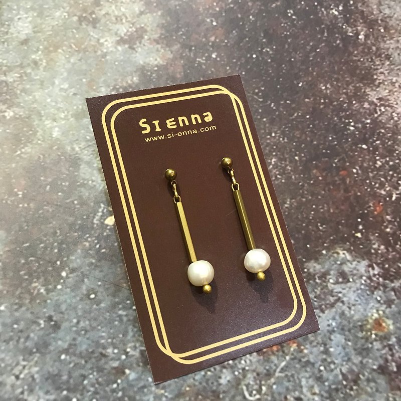 设计感铜耳环(可选要夹式或耳针)*卖场为单只价钱 - 耳环/耳夹 - 其他金属 金色