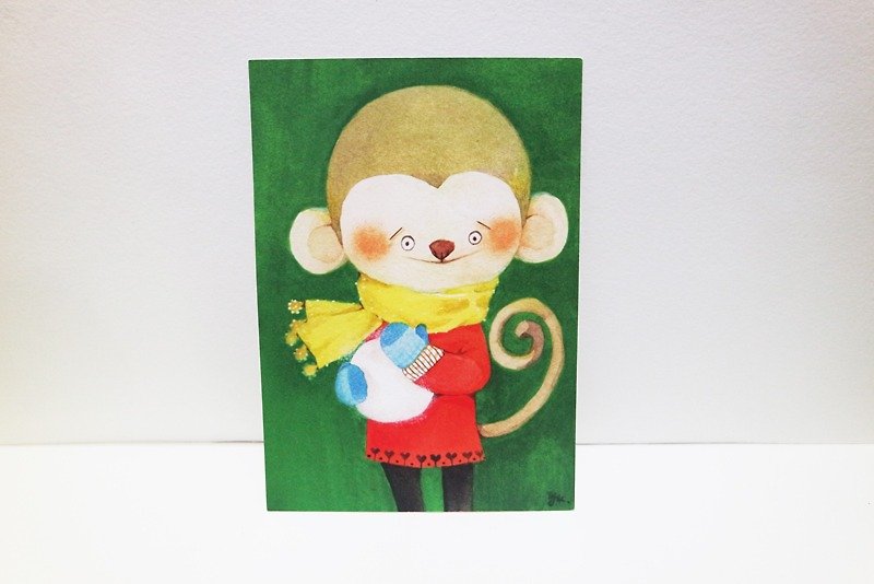 小猴子对圆的理解明信片 - 卡片/明信片 - 纸 