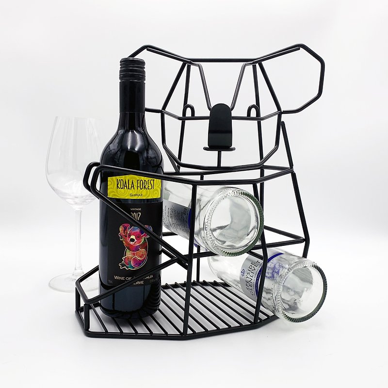 无尾熊红酒架 Koala wine rack - 收纳用品 - 其他金属 黑色