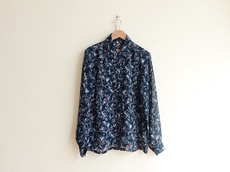 Vintage / 衬衫 / 长袖 no.39 tk - 女装衬衫 - 聚酯纤维 蓝色