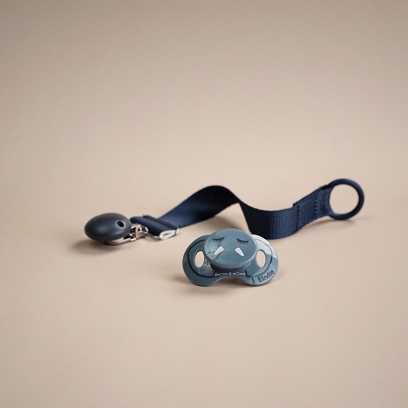 瑞典时尚安抚奶嘴组(奶嘴+夹) - 小飞象 Humble Hugo - 奶瓶/奶嘴 - 硅胶 蓝色
