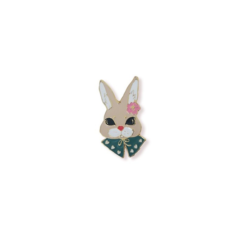 领结兔 胸针 徽章 兔子小镇系列 - 胸针 - 其他金属 