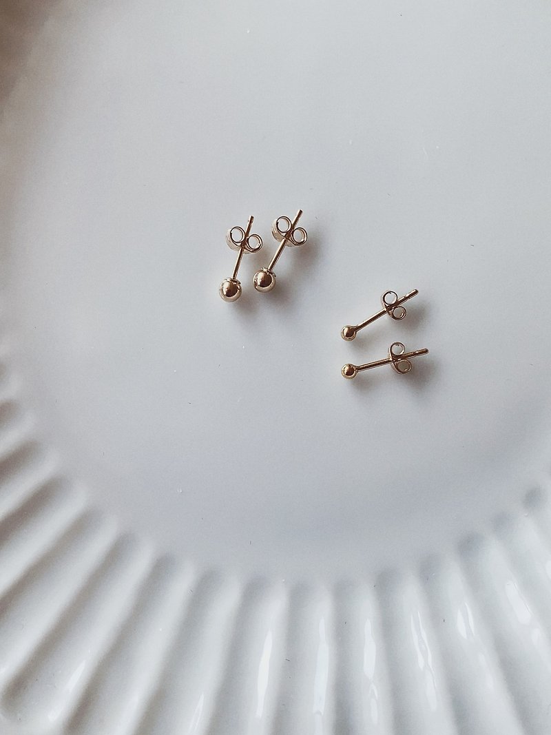 14kgf / 极简 小圆珠 耳针 / 日常养耳朵 - 耳环/耳夹 - 其他材质 银色