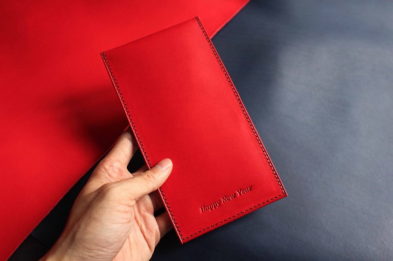 【VULCAN 红包袋 礼金袋】Red envelope  缝线可换色 可加购压印 - 红包/春联 - 真皮 红色