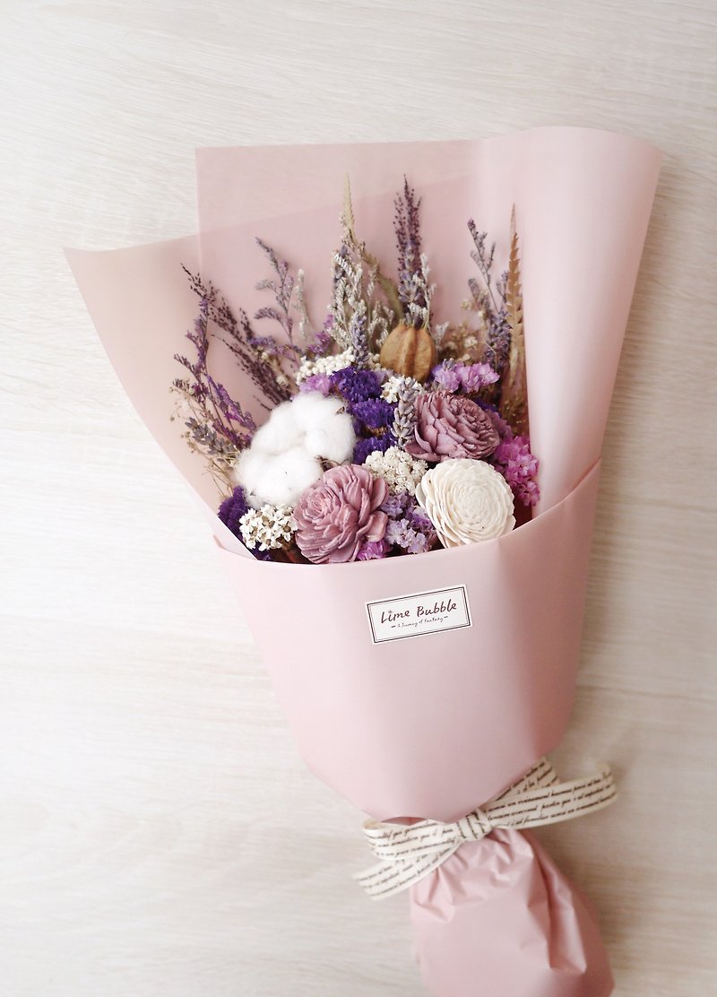温柔粉紫花束(情人节 毕业花束) - 植栽/盆栽 - 植物．花 粉红色
