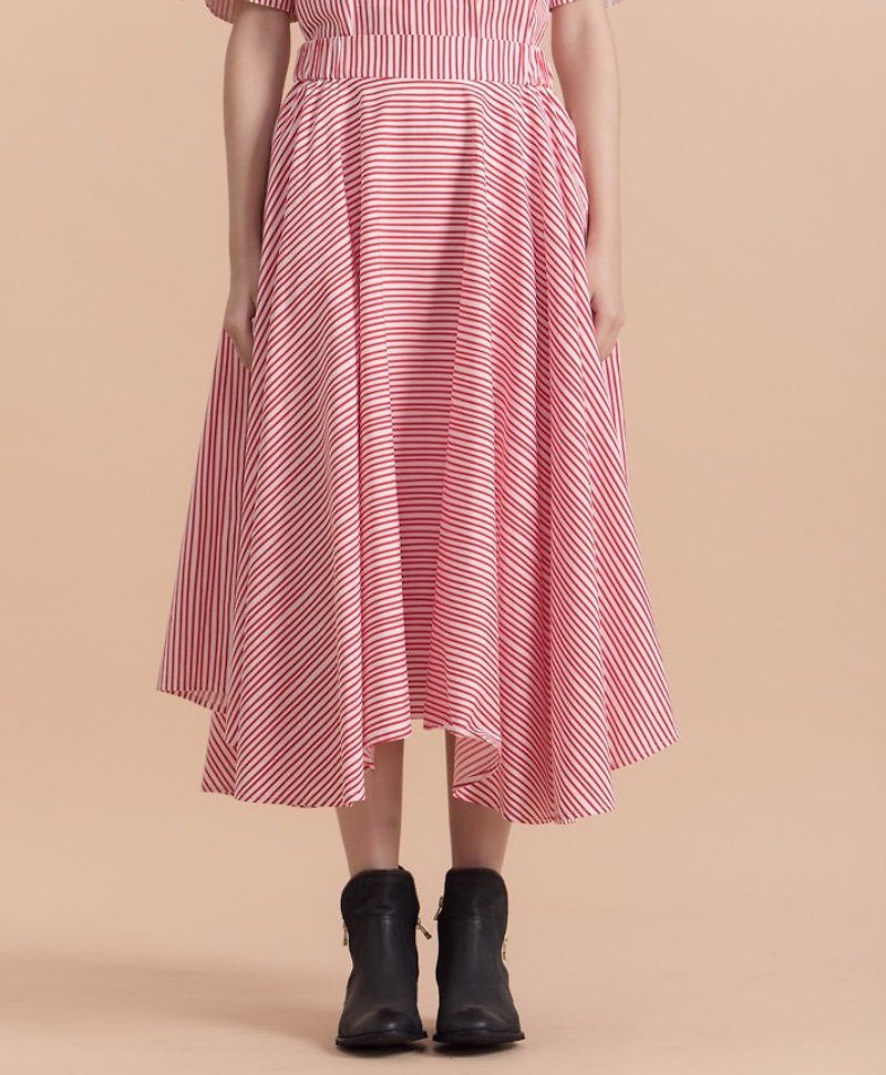 迷幻蘑菇流线条纹造型圆裙 - 裙子 - 纸 红色