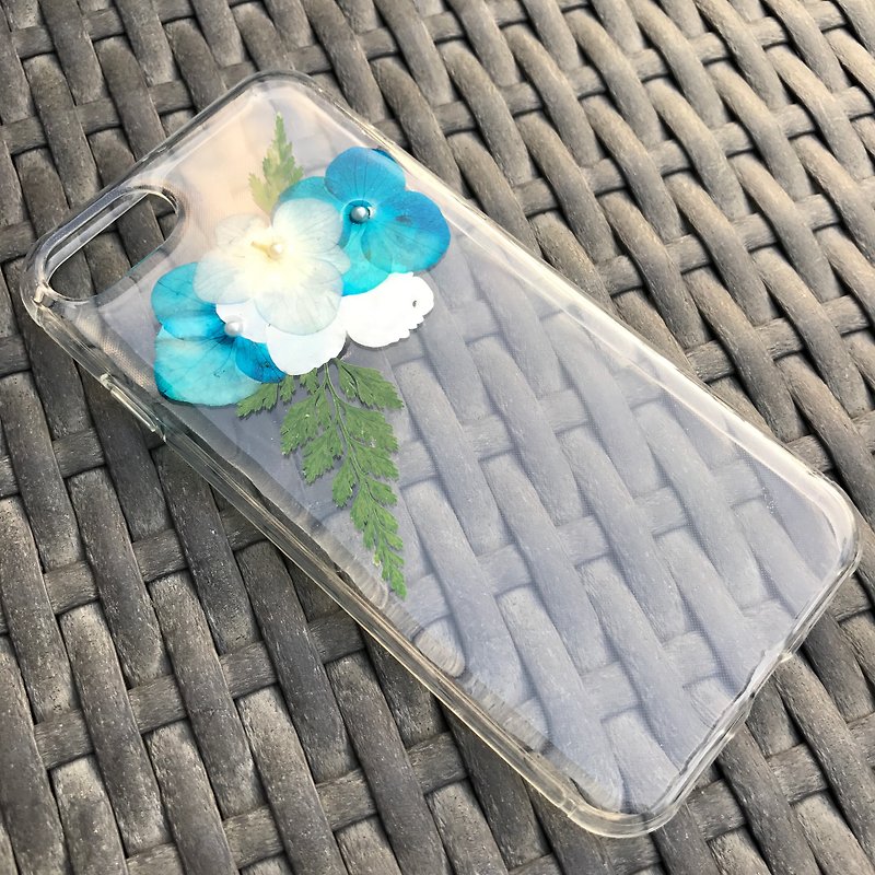 iPhone 7 手机壳 Dry Pressed Flowers Case 押花 干燥花 叶子 蓝色压花 007 - 手机壳/手机套 - 植物．花 蓝色