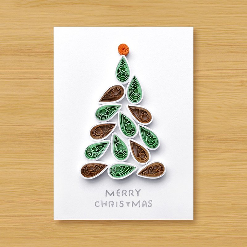 手工卷纸卡片 _ 圣诞树 Q ... 圣诞卡、圣诞节 - 卡片/明信片 - 纸 绿色