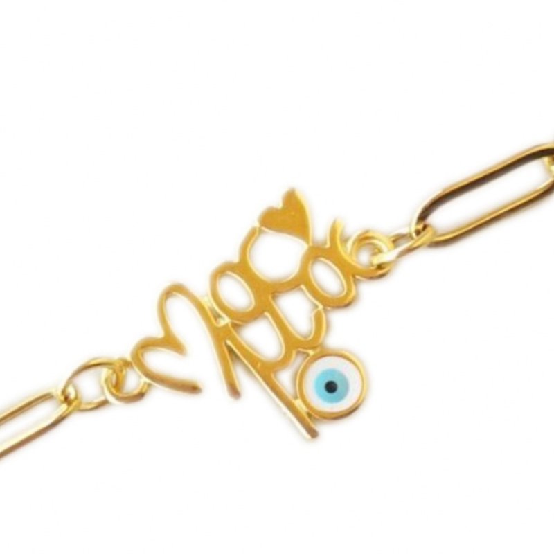 希腊设计制造  妈妈母亲节礼物 生日礼物 mama手链 恶魔眼 - 手链/手环 - 珍珠 多色