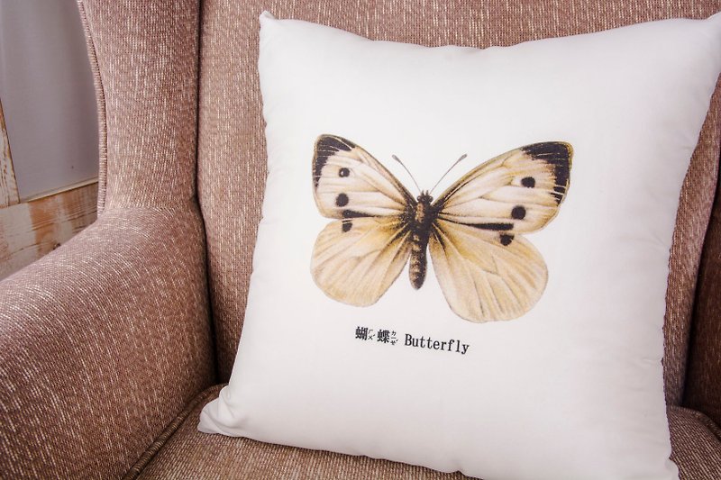 抱枕-蝴蝶 Butterfly 双面抱枕 - 枕头/抱枕 - 聚酯纤维 白色