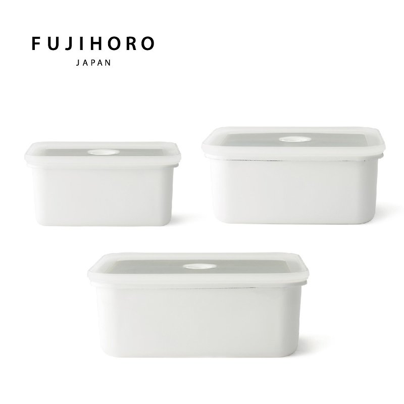 Vido真空系列 真空烘焙珐琅保鲜盒 深型 - 便当盒/饭盒 - 珐琅 白色