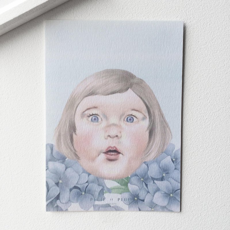 ＃01 小孩子明信片 : SURPRISED - 卡片/明信片 - 纸 蓝色