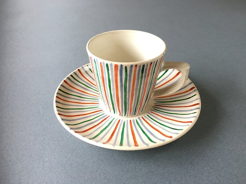 ストライプ・カップ＆ソーサー - 茶具/茶杯 - 瓷 多色