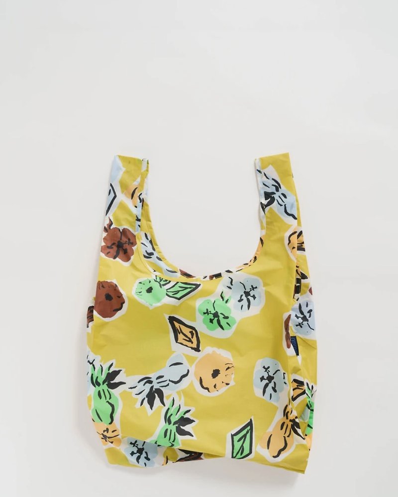 BAGGU环保收纳购物袋 - 标准-剪纸花朵 - 手提包/手提袋 - 防水材质 黄色