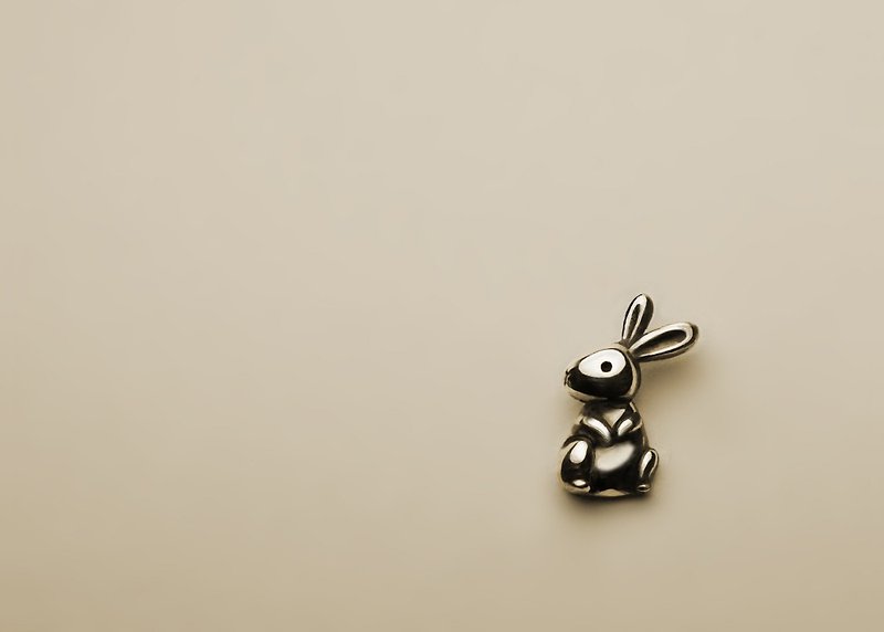 放空兔耳环(单支/一对/可改耳夹式) - 耳环/耳夹 - 其他金属 银色