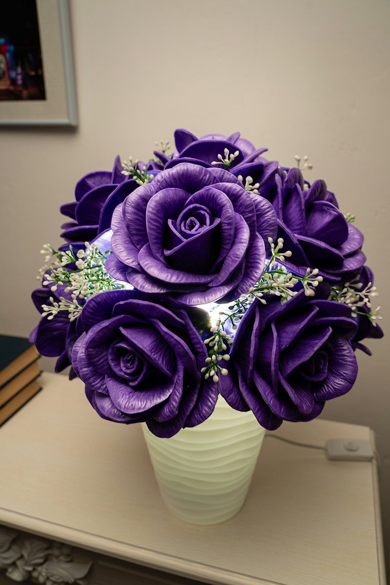 可爱花束夜灯/玫瑰花束订制玫瑰灯装饰 - 灯具/灯饰 - 其他材质 紫色