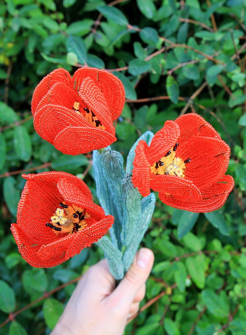 Digital Download - PDF | Beaded Flowers pattern |  Tulip - 手工艺教程/工具书 - 其他材质 