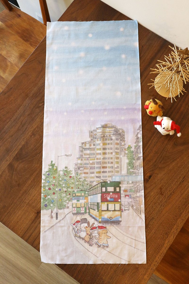 猫咪×香港 手拭巾-手ぬぐい- 圣诞叮叮 - 毛巾浴巾 - 棉．麻 