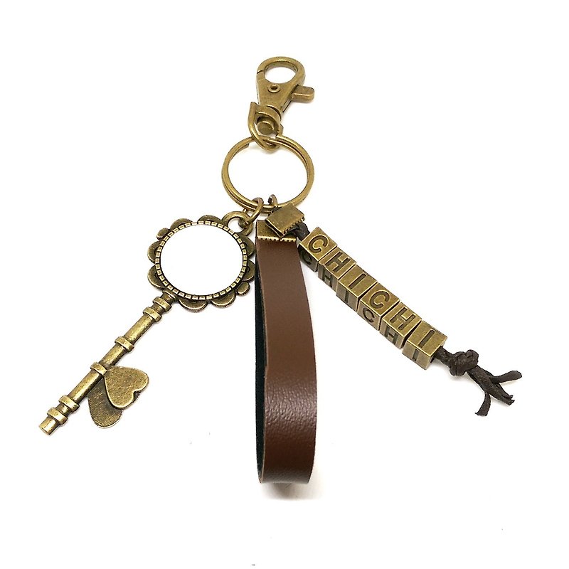 【定制】情侣时光宝石钥匙圈(钥匙+锁/共2个) - 钥匙链/钥匙包 - 其他金属 金色