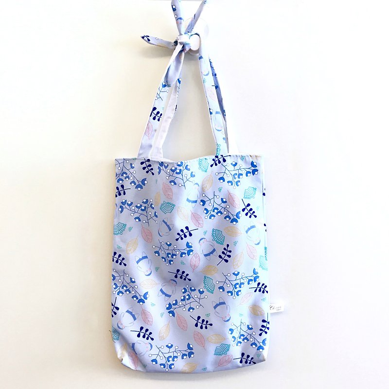 肥仔乐 TOTEFAT - M号 – 肥仔乐的的花花世界(粉蓝) - 手提包/手提袋 - 聚酯纤维 多色