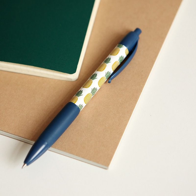 年历好朋友-0.38 中性原子笔-08 凤梨(蓝色),E2D29854 - 圆珠笔/中性笔 - 塑料 黄色