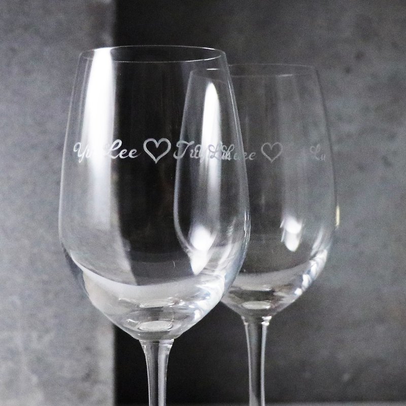 425cc(一对价)【结婚对杯】对你的爱Happy Wedding刻字酒杯定制化 - 酒杯/酒器 - 玻璃 灰色