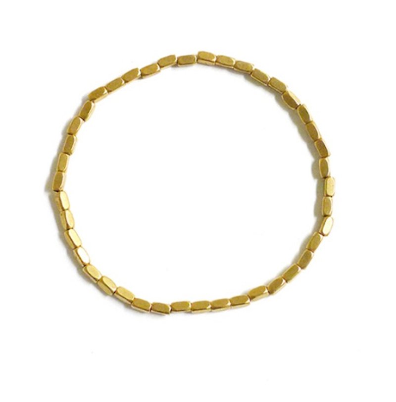 Ficelle |手工制作黄铜天然石手链|【黄铜】铜话 – 小圆角长方 - 手链/手环 - 其他金属 金色