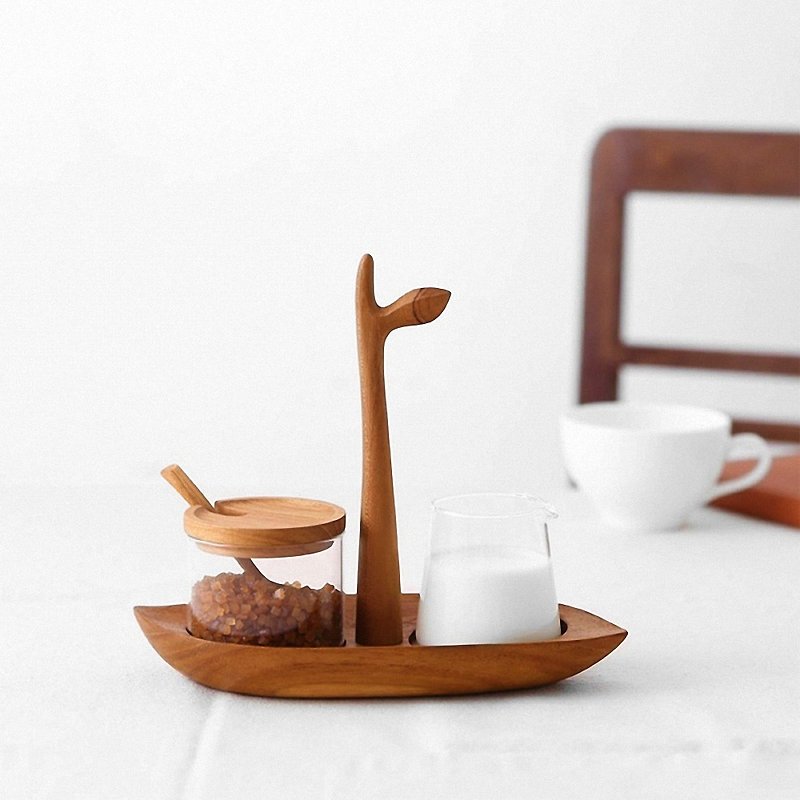 LIFE柚木午茶配件组 (糖奶架) - 厨房用具 - 木头 咖啡色