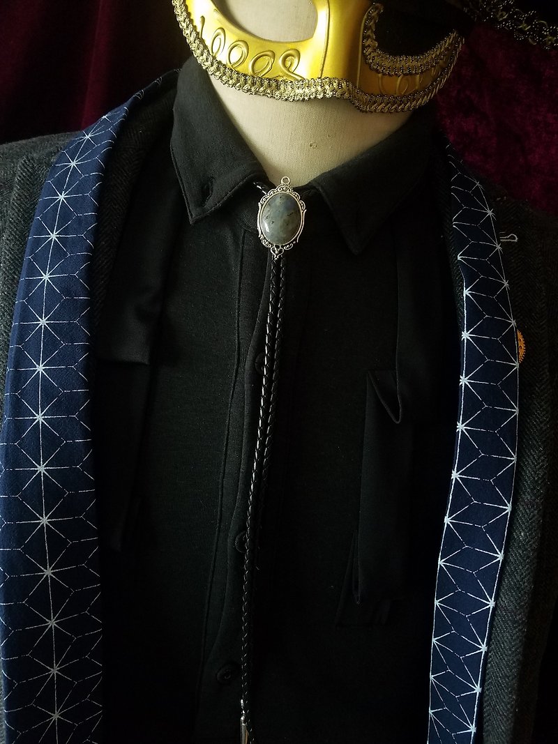 月光石保罗领带领结天然石bolo tie领带 - 领带/领带夹 - 半宝石 蓝色