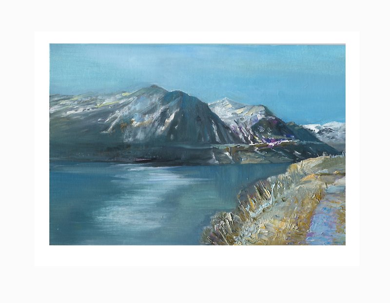 Seascape / Oil Painting On Canvas Blue Landscape - 墙贴/壁贴 - 木头 多色