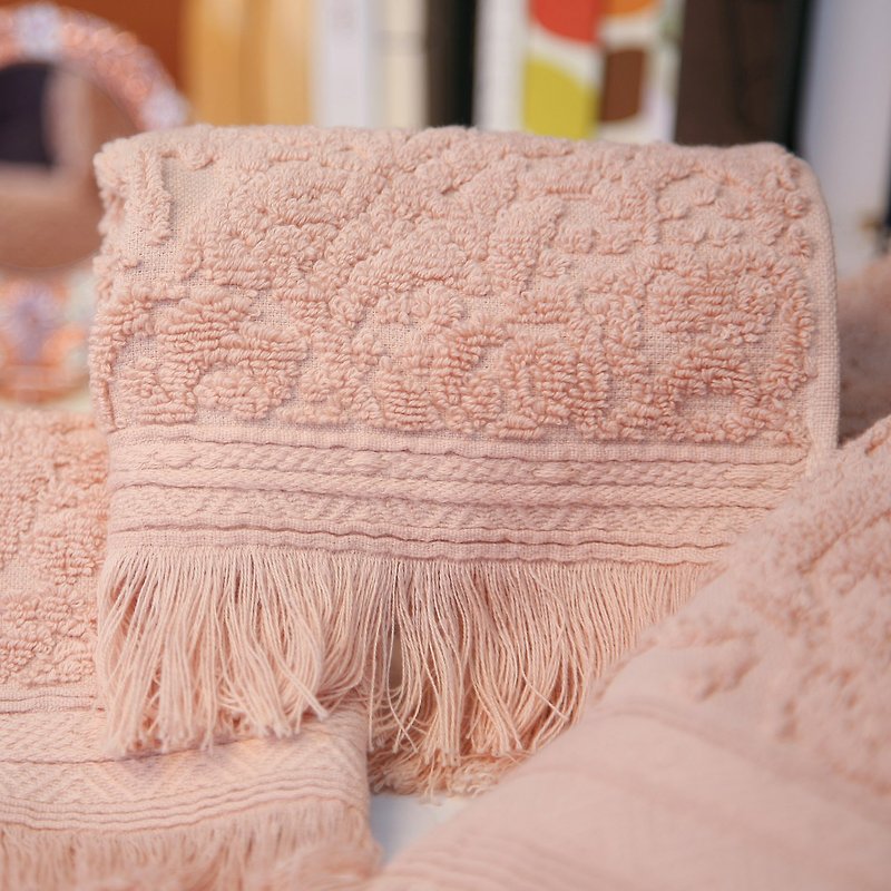 情| 家系列毛巾 | 小毛巾 面巾 浴巾 |葡萄牙制造|纯棉吸水好设计 - 毛巾浴巾 - 棉．麻 粉红色