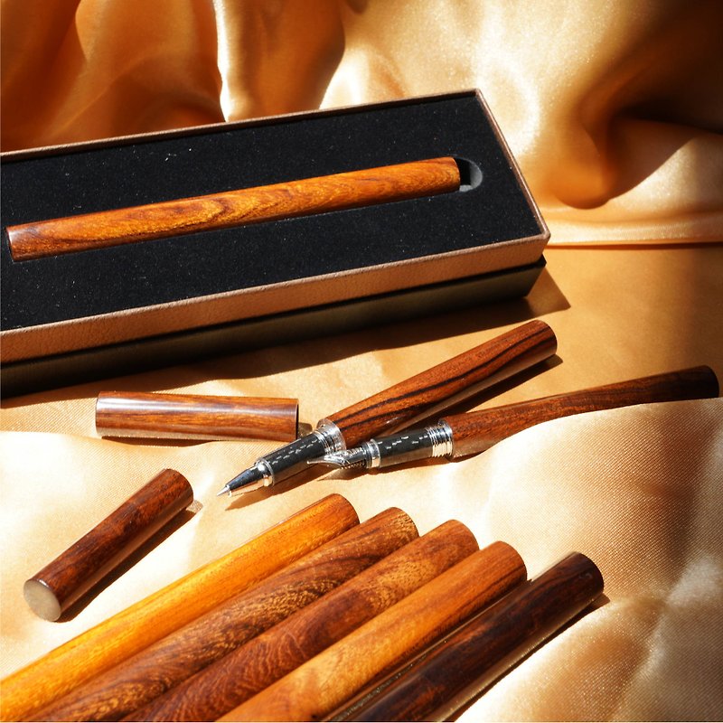 【美国 沙漠铁木】两用笔-钢笔/钢珠笔-方圆封端款 - 钢笔 - 木头 咖啡色