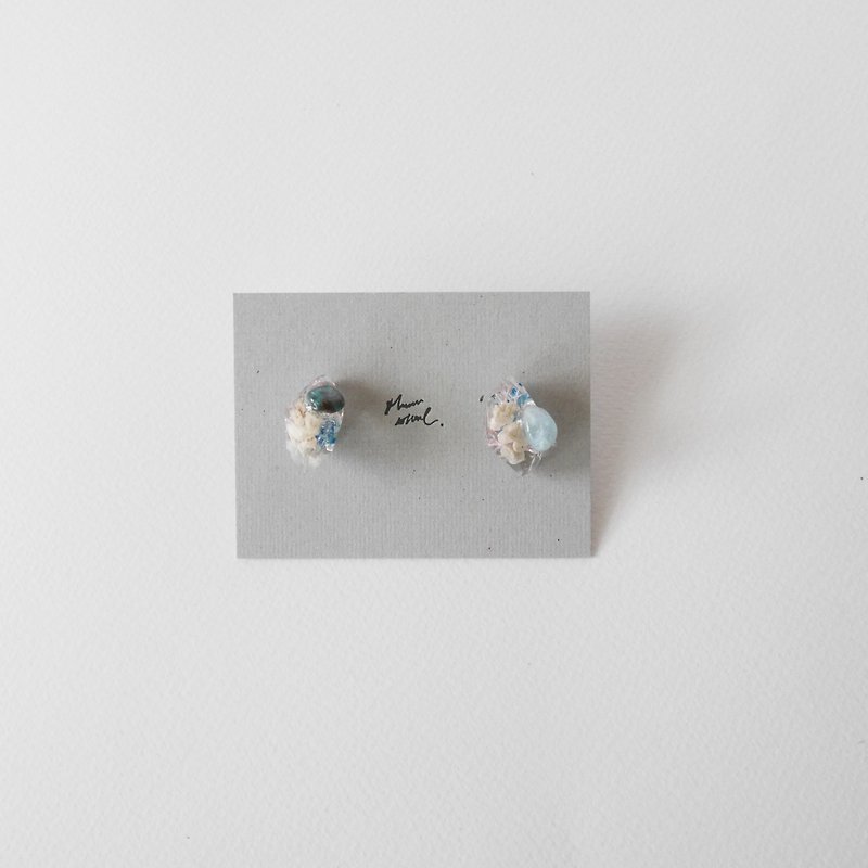 透明系耳饰 耳环 | 海的延伸 : no.278 - 耳环/耳夹 - 半宝石 透明