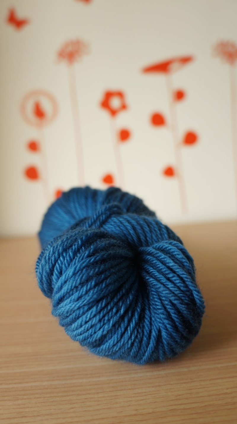 手染线。蓝。(DK 美丽诺) - 编织/刺绣/羊毛毡/裁缝 - 羊毛 蓝色