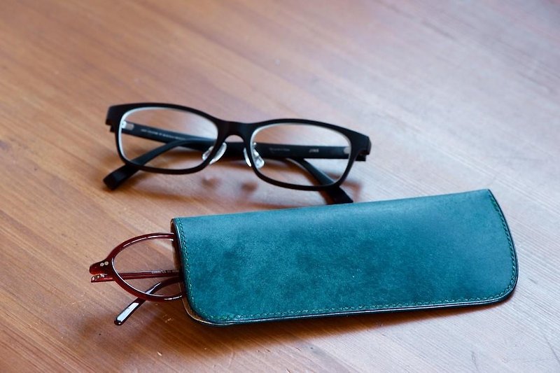 スリムなメガネケース　ペトローリオ - 眼镜/眼镜框 - 真皮 蓝色