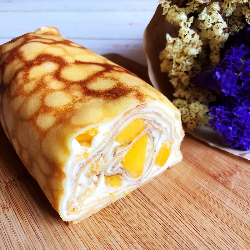 夏日芒果柠檬奶酪 法式千层卷 - 蛋糕/甜点 - 新鲜食材 黄色