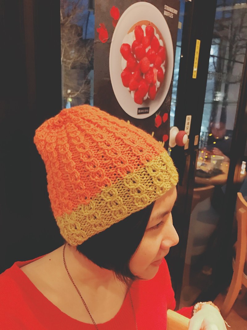 #新年特价# 双色糖果帽 - 帽子 - 其他材质 橘色